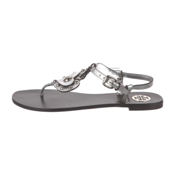 Tory Burch Silver Heart Sandals 6.5 - Picture 2 of 5